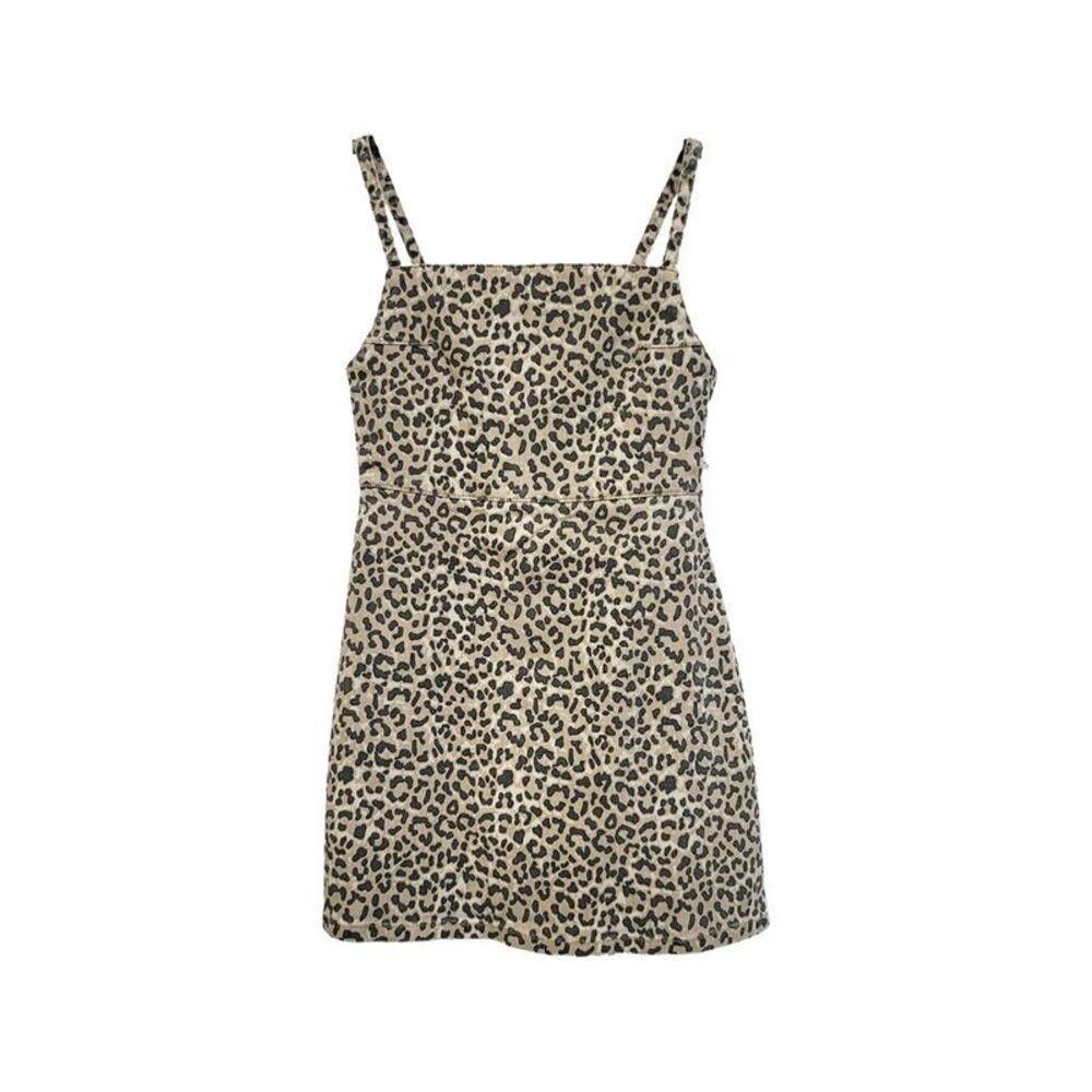 Tractr Girls  Jeans Strap Mini Dress, Beige